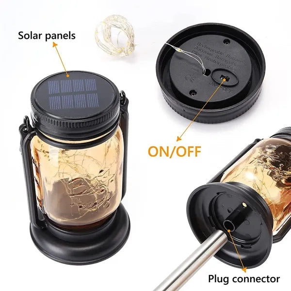 Outdoor Mason Jar Solar Lamp