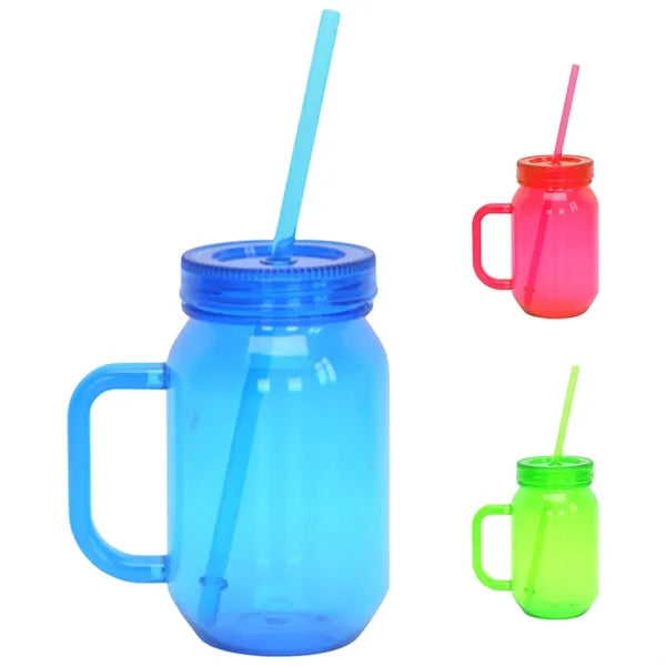 18oz Plastic Straw Cup