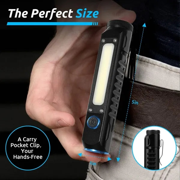 2200mAh Magnetic LED Flashlight - Aluminum for Outdoors