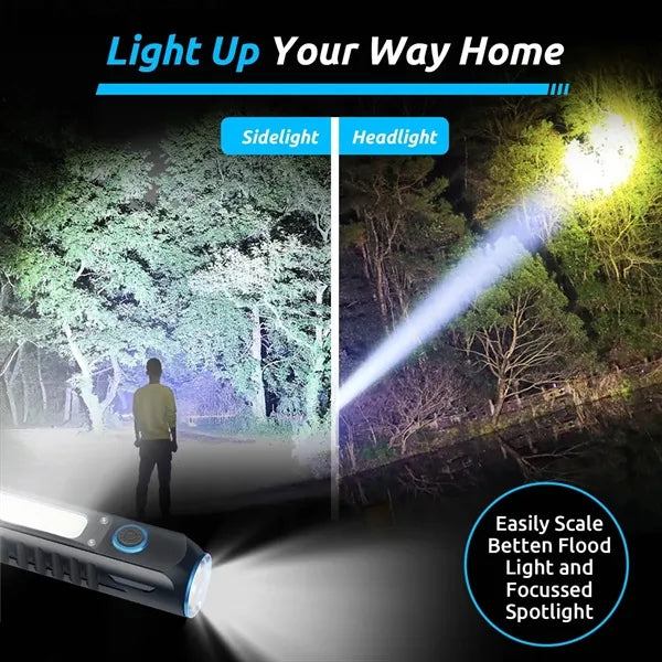2200mAh Magnetic LED Flashlight - Aluminum for Outdoors