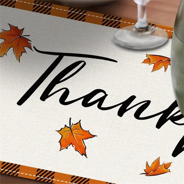 Pumpkin Print Linen Tablecloth