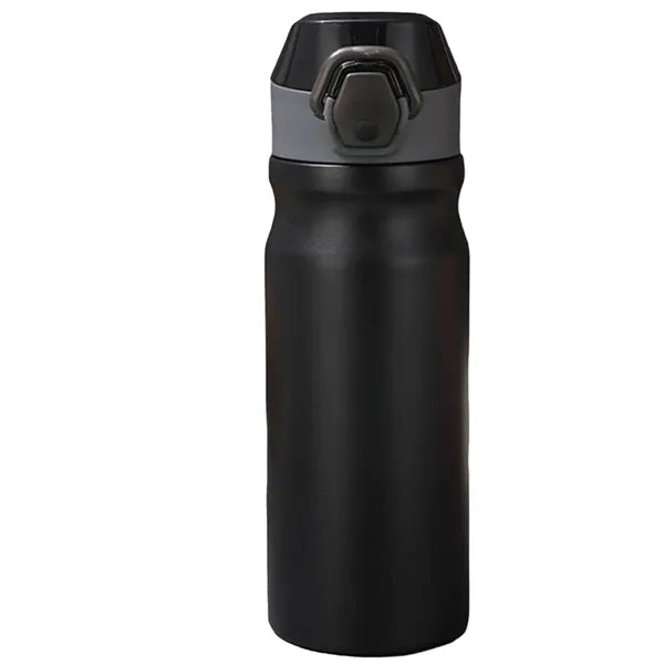 18oz Lockable Lid Stainless Steel Water Bottle w/ Straw