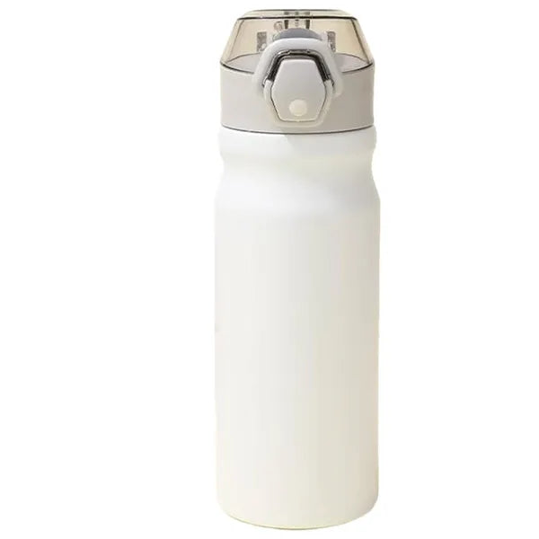 18oz Lockable Lid Stainless Steel Water Bottle w/ Straw