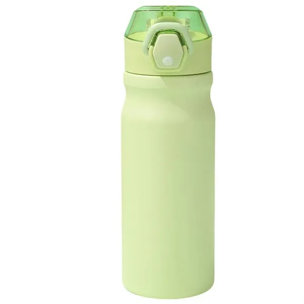 18oz Lockable Lid Stainless Steel Water Bottle w/ Straw
