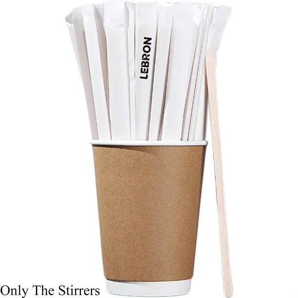 100PCS Individually Wrapped Disposable Coffee Stirrers