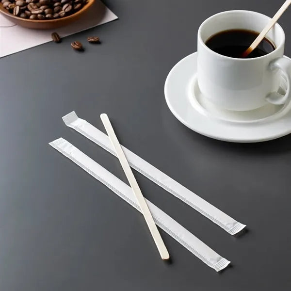 100PCS Individually Wrapped Disposable Coffee Stirrers