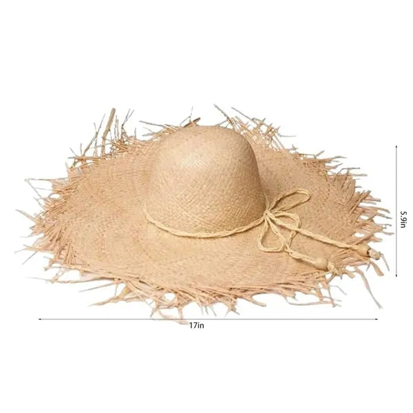 Natural Raffia Straw Wide Brim Sun Hat