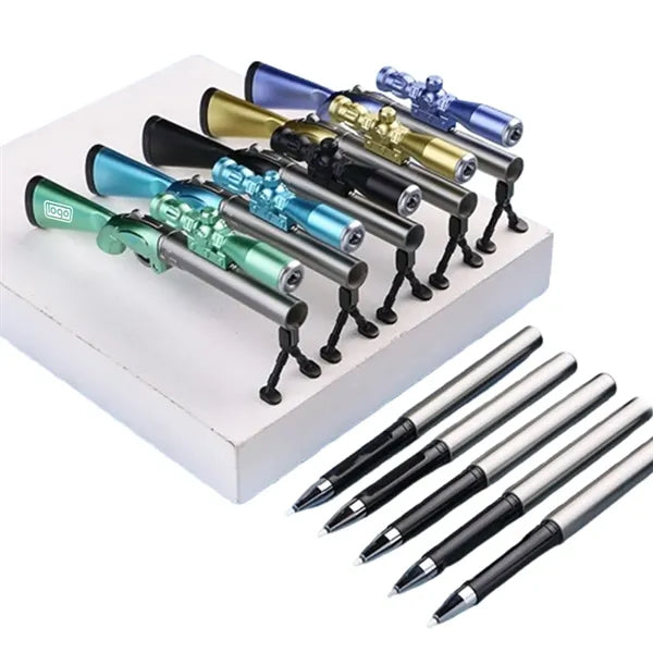 Sniper Rifle Black Gel Ink LED Light Pen