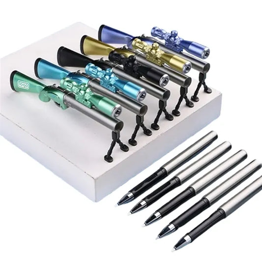 Sniper Rifle Black Gel Ink LED Light Pen