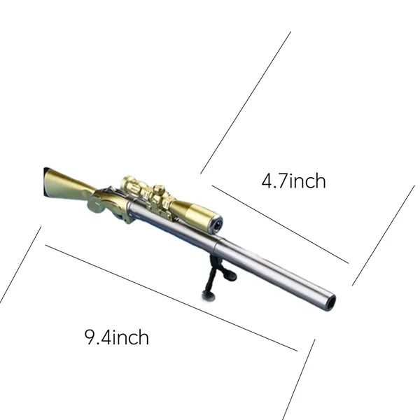 Sniper Rifle Black Gel Ink LED Light Pen