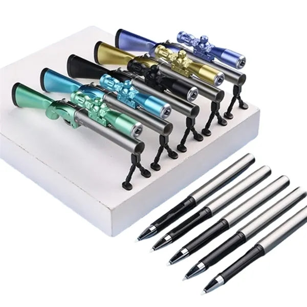 Sniper Rifle Black Gel Ink LED Light Pen