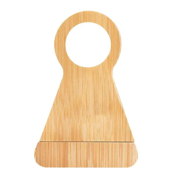 2 in 1 Bamboo Triangle Wine Stand w/ Corkscrew