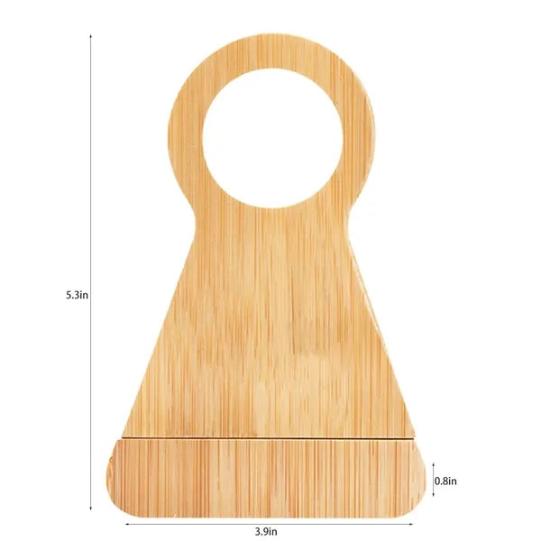 2 in 1 Bamboo Triangle Wine Stand w/ Corkscrew