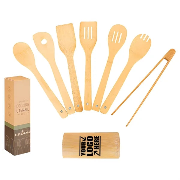 8pcs Bamboo Kitchen Utensil Set