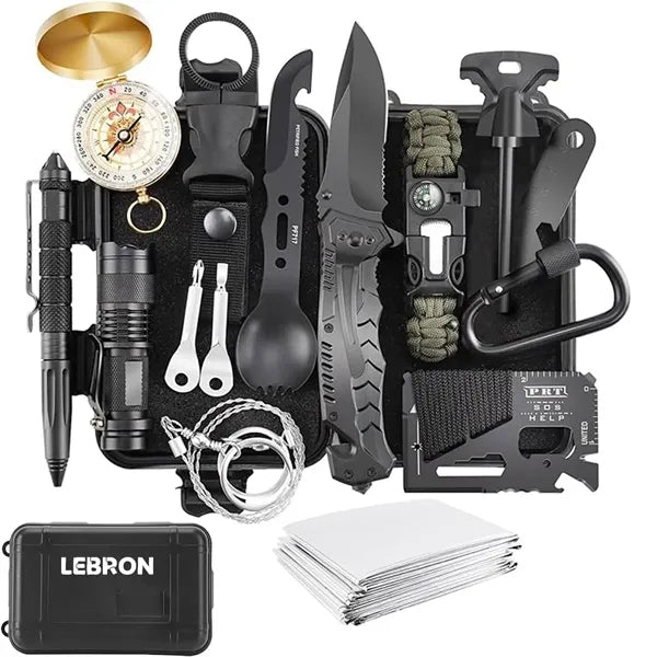 14 in 1 Survival Kit Outdoor Emergency Tool Set w/Case