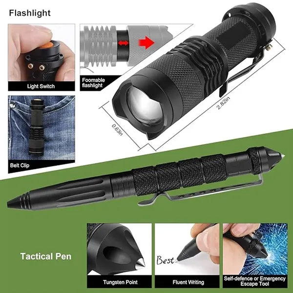 14 in 1 Survival Kit Outdoor Emergency Tool Set w/Case