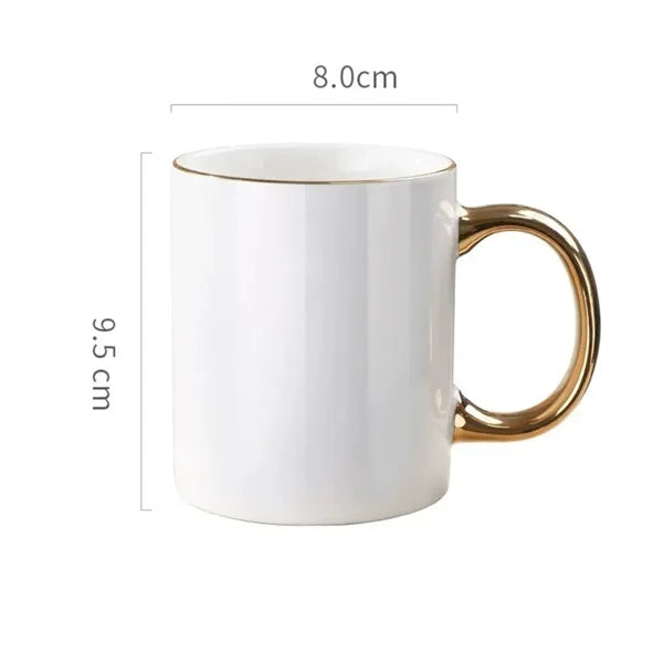 10.8 Oz. Ceramic Mug w/Gold Plated Handle