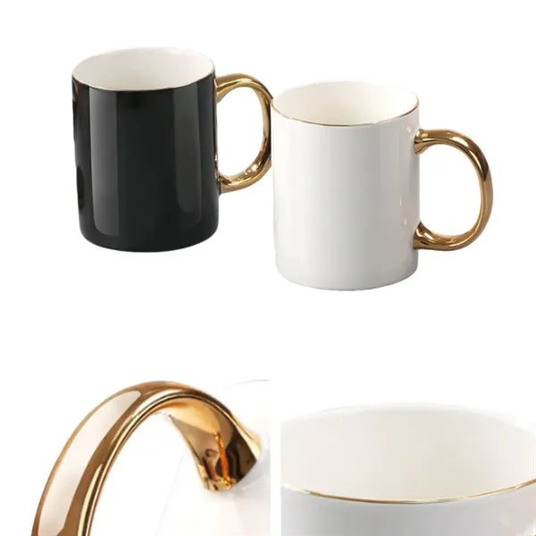 10.8 Oz. Ceramic Mug w/Gold Plated Handle