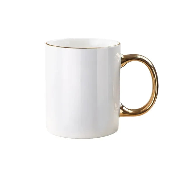 10.8 Oz. Ceramic Mug w/Gold Plated Handle
