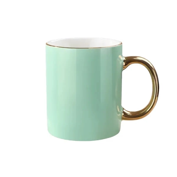 10.8 Oz. Ceramic Mug w/Gold Plated Handle