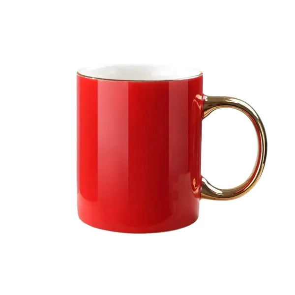 10.8 Oz. Ceramic Mug w/Gold Plated Handle