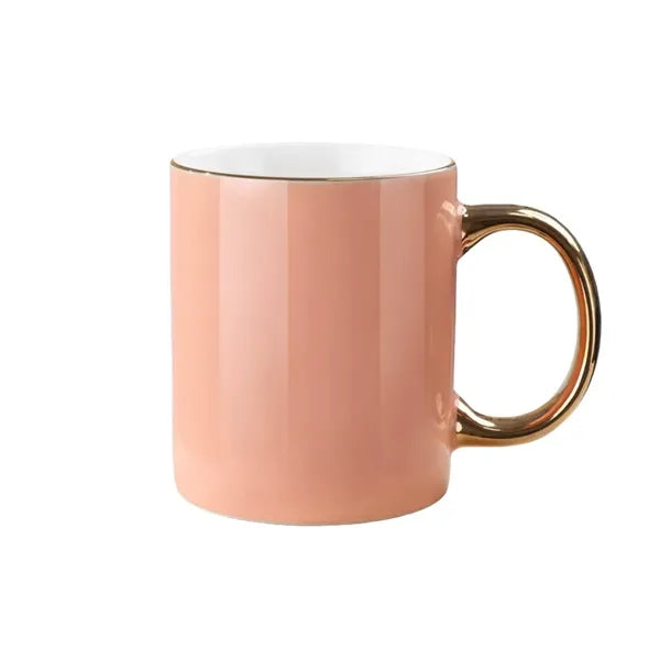 10.8 Oz. Ceramic Mug w/Gold Plated Handle