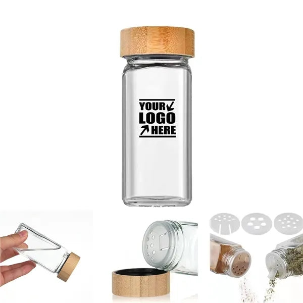 4oz Bamboo Lids Glass Spice Jars