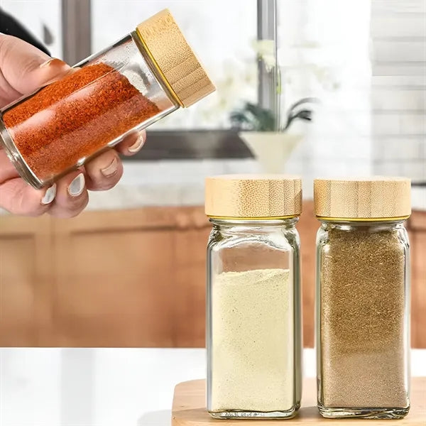 4oz Bamboo Lids Glass Spice Jars