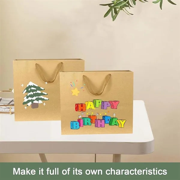 Reinforced Handle Customizable Eco-Friendly Gift Paper Bags