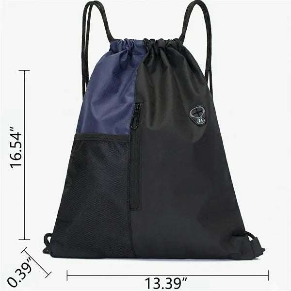 Drawstring Backpack With Water Bottle Mesh Pocket