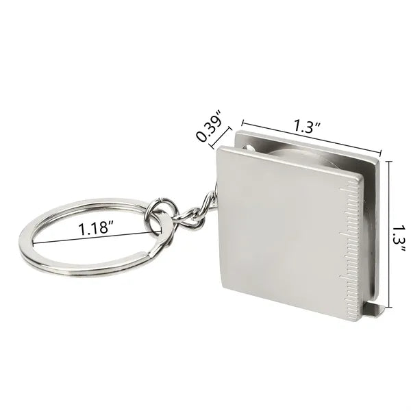 Mental Retractable Tape Measure Keychain
