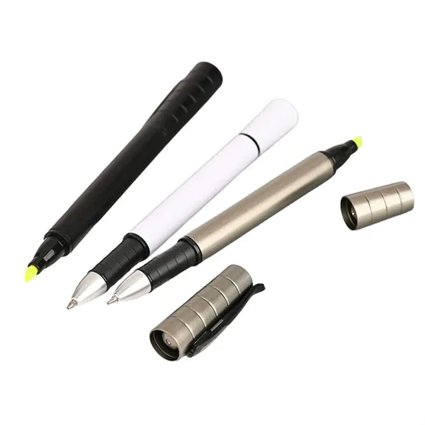 2 in 1 Dual Tip Plastic Ballpoint Highlighter Pen
