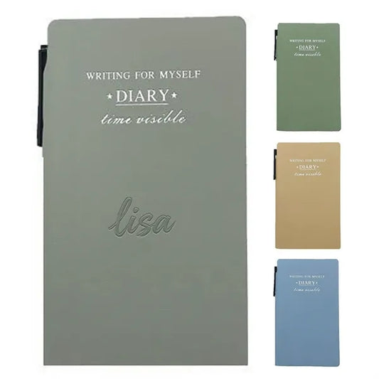 A6 100 Sheets PU Leather Journal Notebook w/ Pen