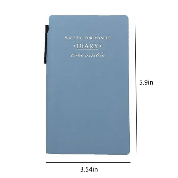 A6 100 Sheets PU Leather Journal Notebook w/ Pen
