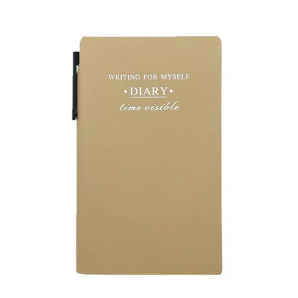 A6 100 Sheets PU Leather Journal Notebook w/ Pen