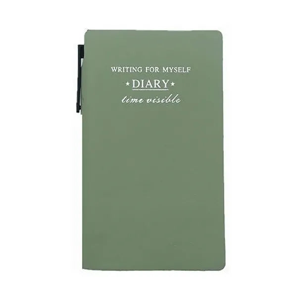 A6 100 Sheets PU Leather Journal Notebook w/ Pen