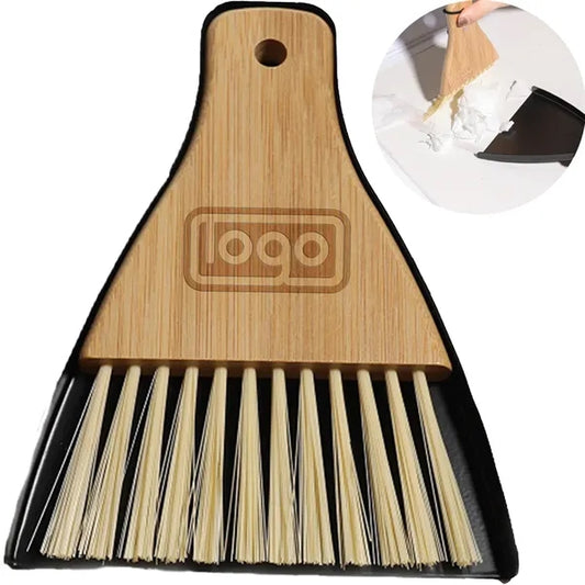 Mini Desktop Cleaning Bamboo Broom Dustpan Set