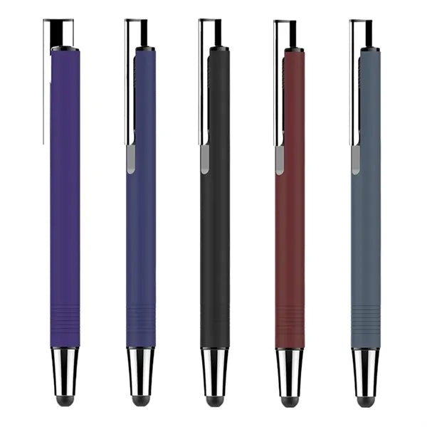 2 in 1 Aluminum Stylus Retractable Ballpoint Pen