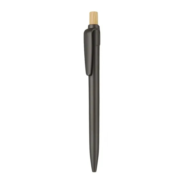 Eco Retractable Ballpoint Pen W/ Bamboo Wood Cap