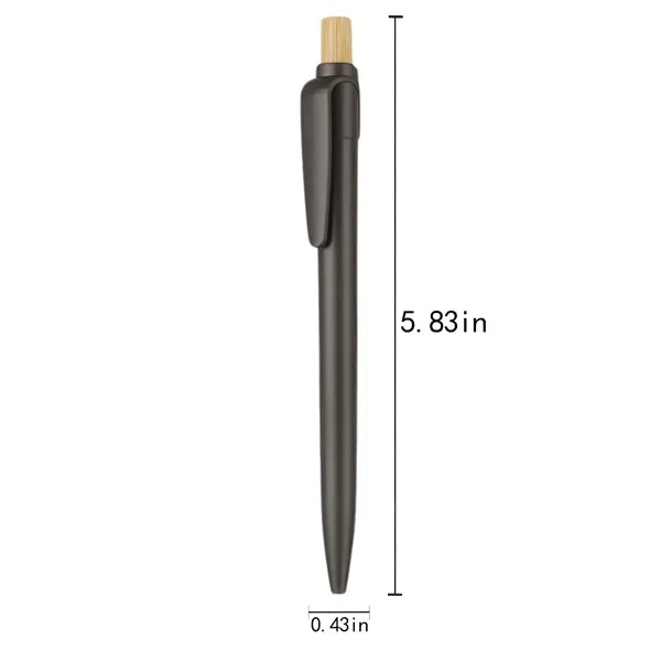Eco Retractable Ballpoint Pen W/ Bamboo Wood Cap