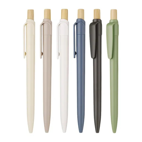 Eco Retractable Ballpoint Pen W/ Bamboo Wood Cap