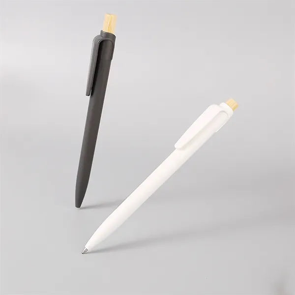 Eco Retractable Ballpoint Pen W/ Bamboo Wood Cap