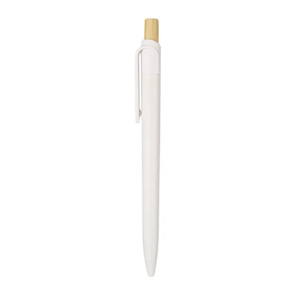 Eco Retractable Ballpoint Pen W/ Bamboo Wood Cap