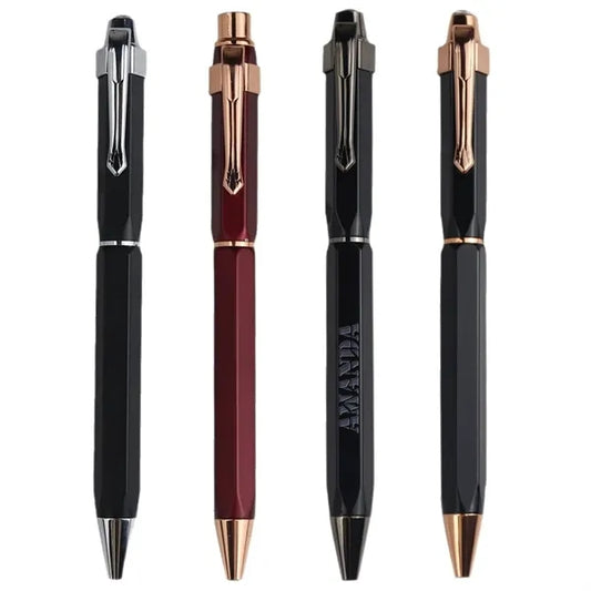 Hexagonal Metal Rotating Ballpoint Pen