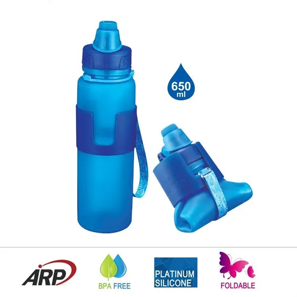 12 oz Collapsible Silicone Sports Water Bottle