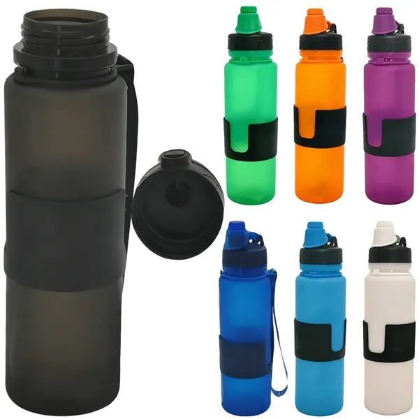 12 oz Collapsible Silicone Sports Water Bottle