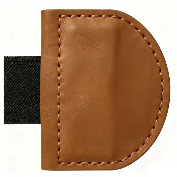 PU Leather Folding Magnetic Bookmark w/ Pen Holder