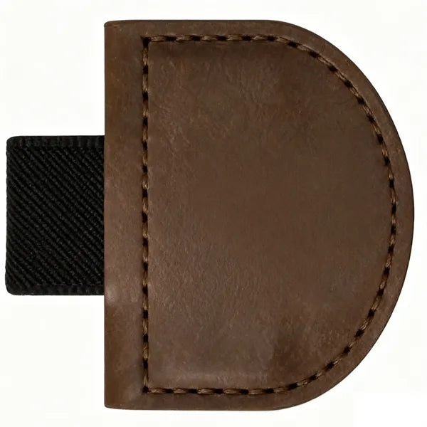 PU Leather Folding Magnetic Bookmark w/ Pen Holder