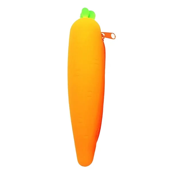 Carrot Shape Silicon Pencil Pouch