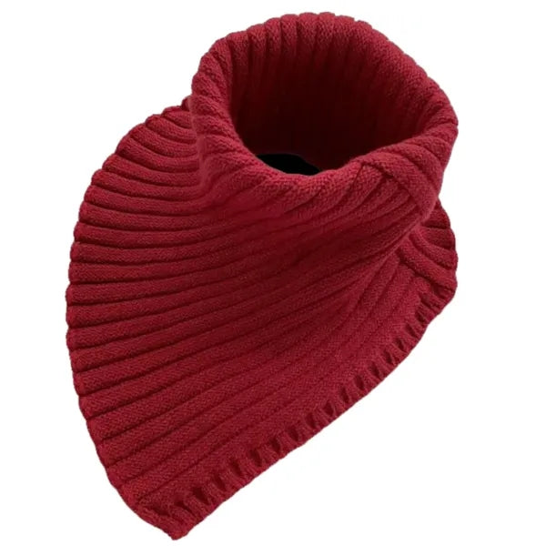 Knitted Wool Windproof High Collar Triangle Neck Scarf